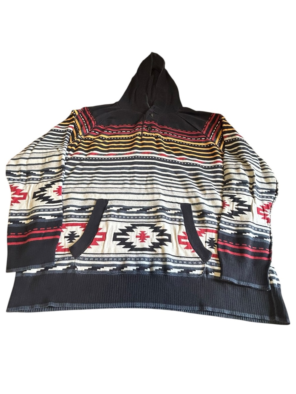 American Eagle Southwestern Aztec Distressed Hoodie Men’s XL